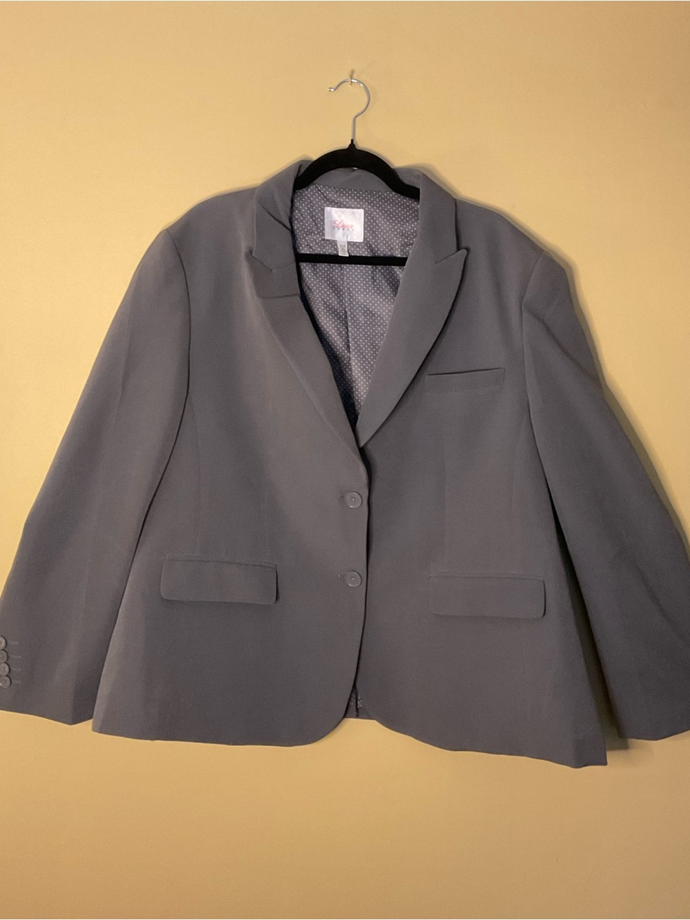Vintage Linea Donna Plus Size Women's Gray Tailored Blazer and Skirt Set